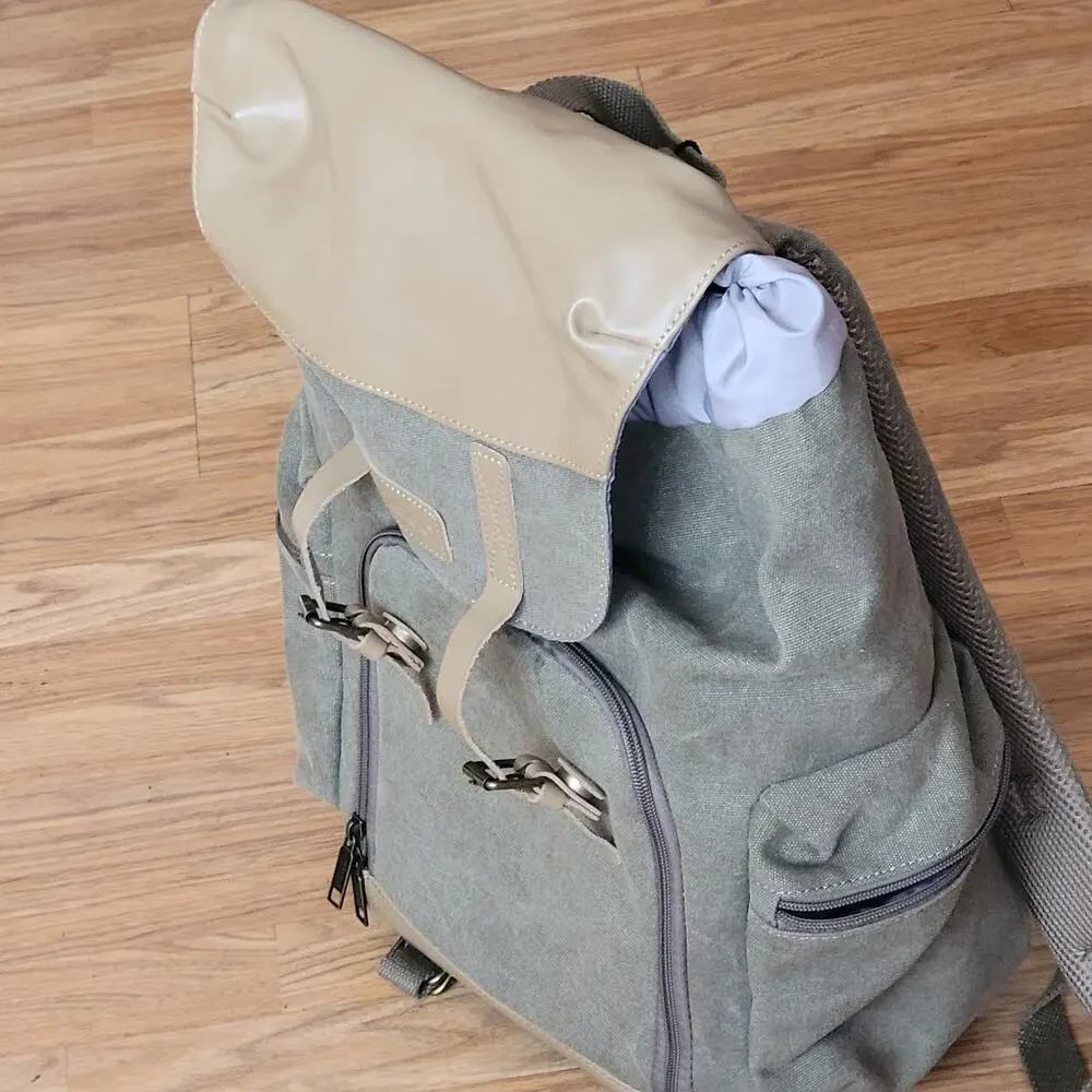 Vintage Style Tarion M02 14.5L Camera Backpack Leather Canvas Camera Bag